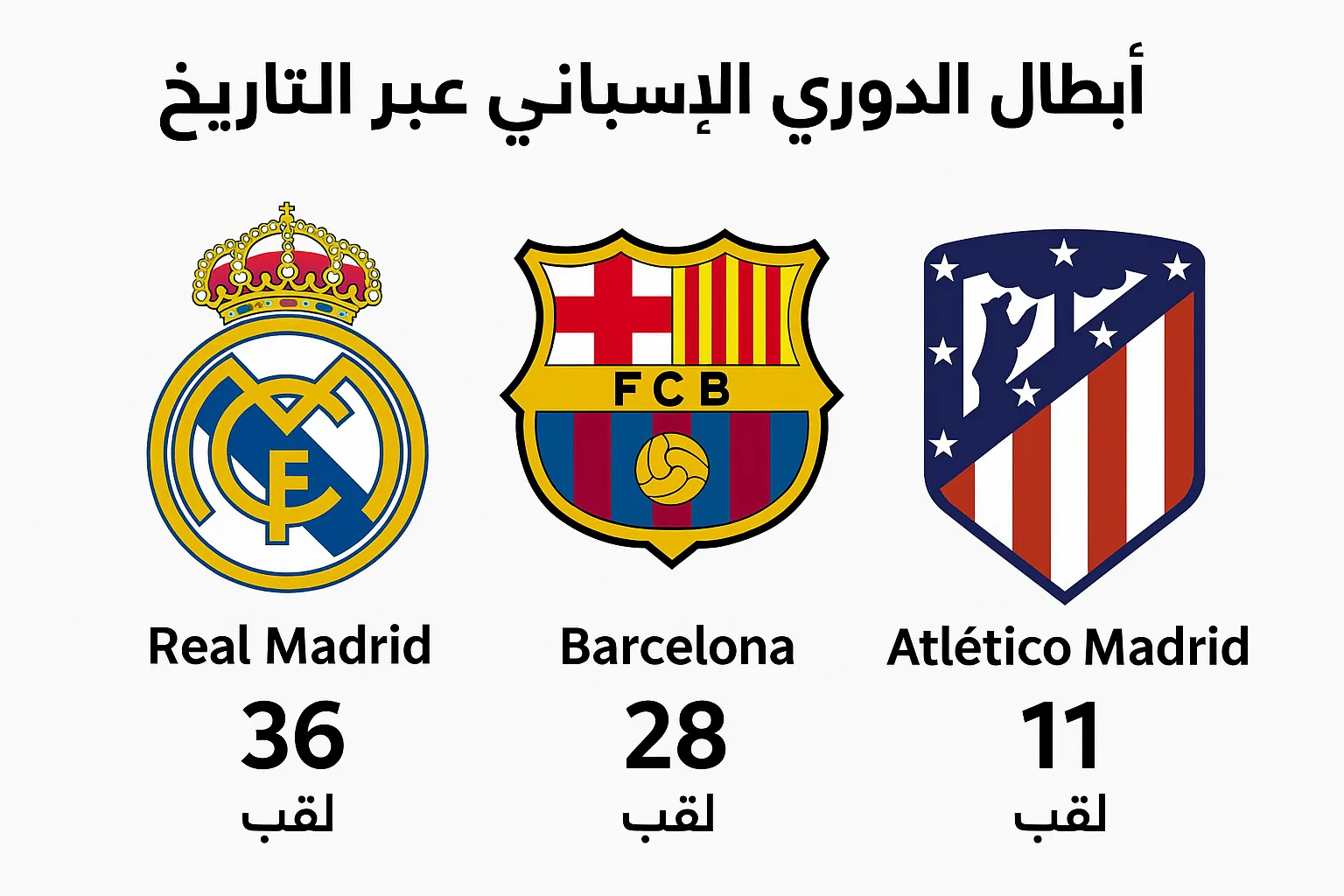 أبطال الدوري الإسباني عبر التاريخ